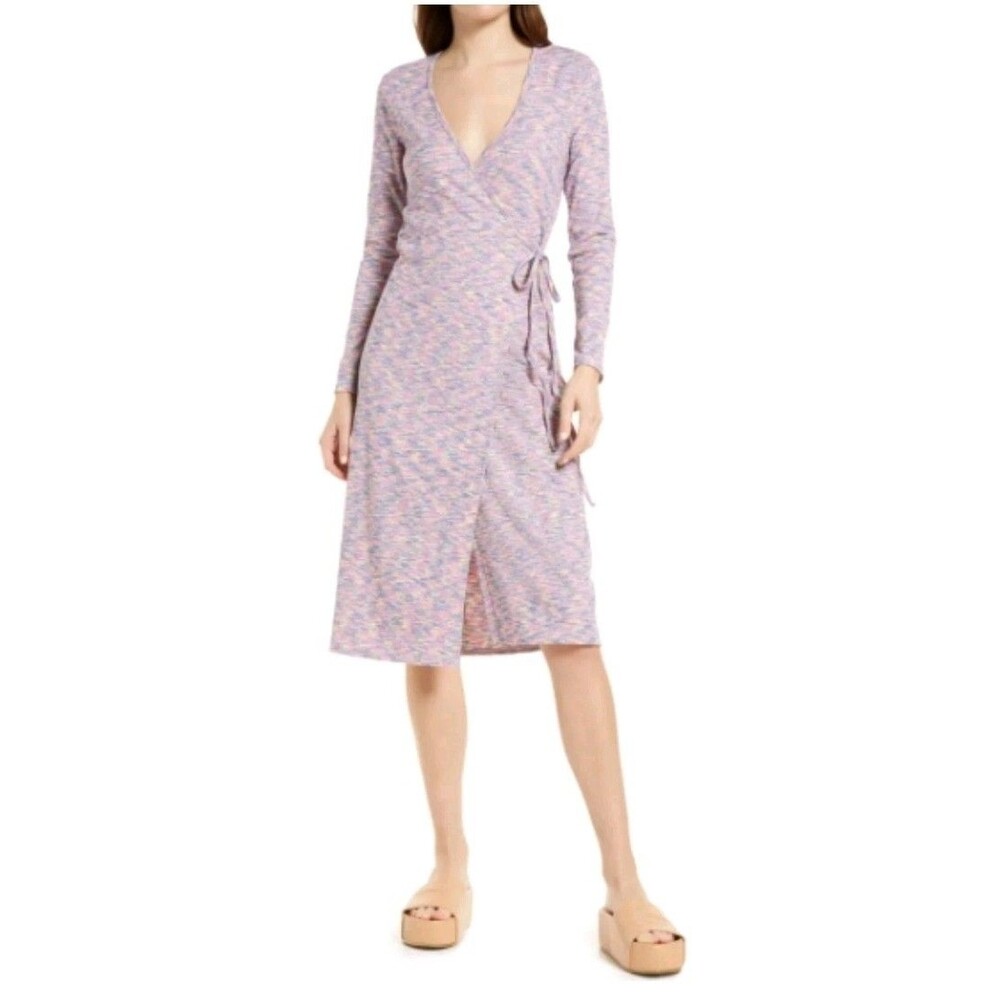 NWOT Lisa Says Gah Berry Lucille Long Sleeve Wrap Midi Dress